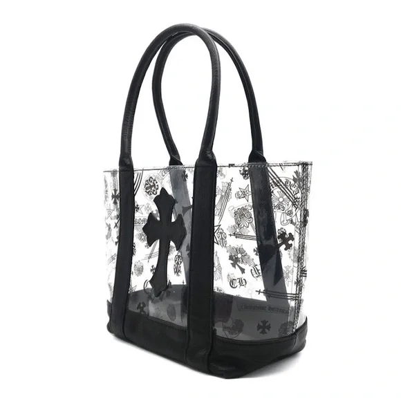 Chrome Hearts Black PVC Cemetery Cross Patch Mini Tote Bag NWT - Picture 3 of 6